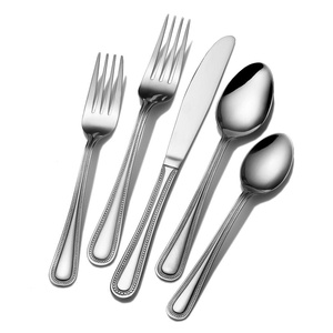 Stainless Steel <b>Set</b> Of 5 <b>Flatware</b> Stylish Handle Ideal Kitchen Tabletop Hotel Home Use Silver Color Plated Finished Cutlery <b>Sets</b> - Product Image 1