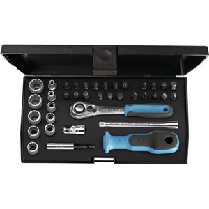 Jeu de clés à douille GEDORE 37 pièces 1/4'' D 20 KMU-20 Tailles 4-13 mm avec 40 dents et 12 points pour outils d'atelier - Product Image 1
