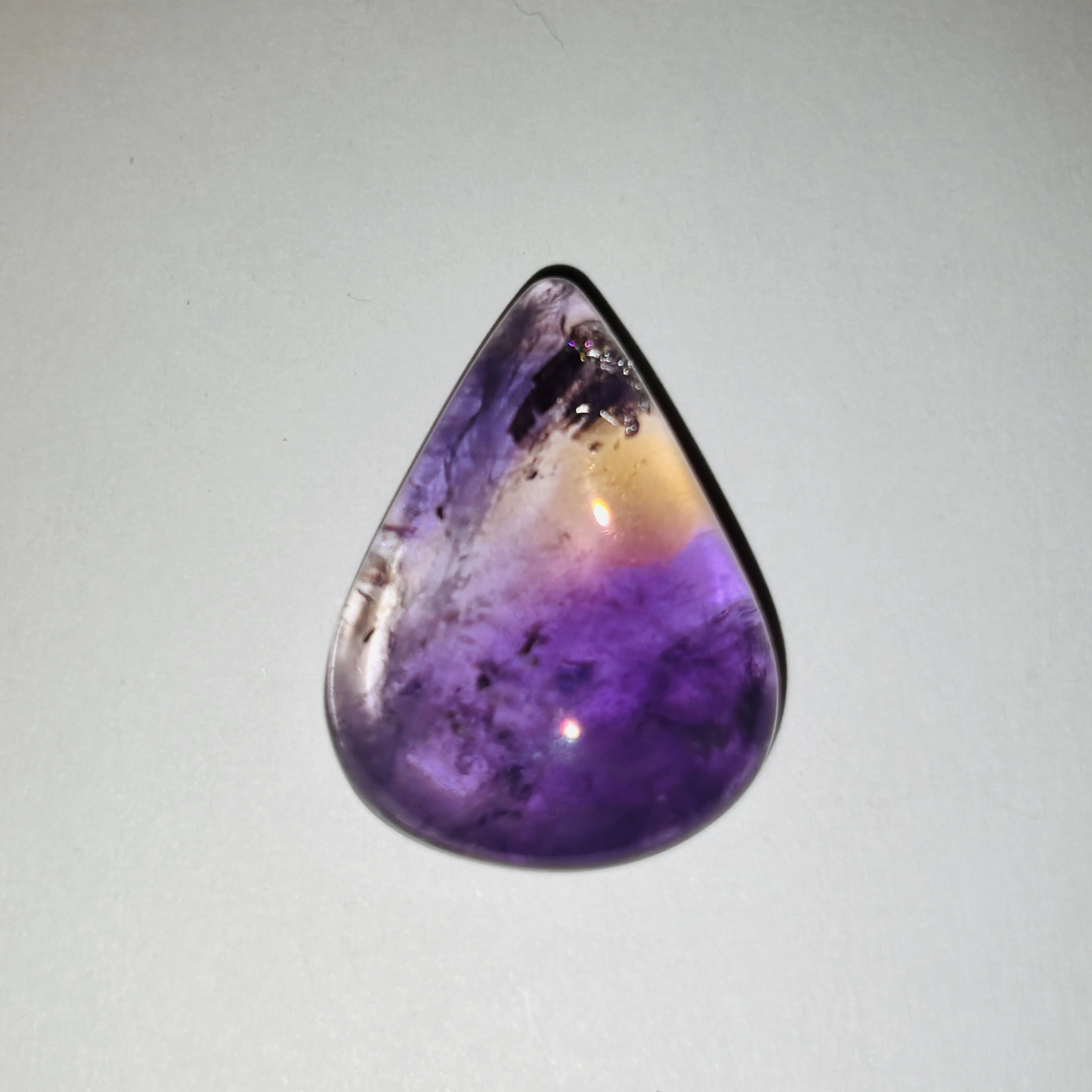 Piedra preciosa de ametrino Natural de calidad superior, cabujón hecho a mano de piedra impresionante de Color púrpura para la fabricación de joyas