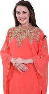 Elegante vestido de mujer de cuerpo entero con cuentas Abaya cristal adornado con patrón antiestático para musulmanes para fiestas - Product Image 3