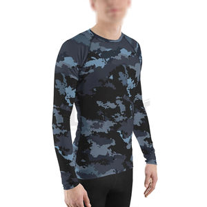 Conception personnalisée MMA Rash Guard imprimé par sublimation Bonne qualité Prix compétitif Nouvelle arrivée Couleur unie Hommes Fitness Rash Guards - Product Image 6