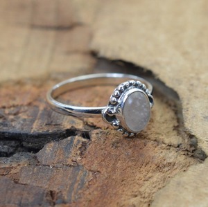 Anillo clásico joyería para mujer plata estilo bohemio joyería 925 plata esterlina cuarzo rosa piedra preciosa anillo hecho a mano regalo para esposa - Product Image 2