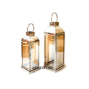 Lot de 2 lanternes de différentes tailles, grande lanterne créative faite à la main de couleur noire enduite de poudre pour Offre Spéciale à des prix abordables - Product Image 6