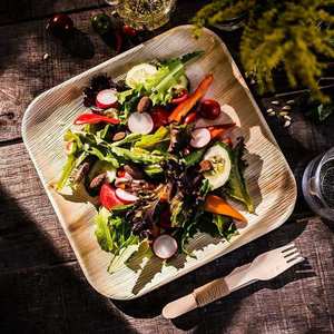 Assiettes carrées compostables en feuille de palmier Areca fabricant de vaisselle jetable écologique naturelle à bon prix - Product Image 3