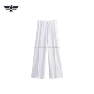 Pantalon large à taille haute élastique pour femme de qualité supérieure |   Pantalons respirants à coupe classique |   Vêtements décontractés et de bureau - Product Image 1