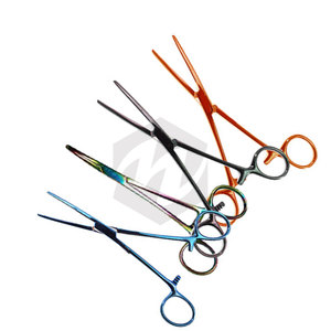 Pince à Carmalt manuelle en acier inoxydable de qualité supérieure 6 1/4 "pince hémostatique chirurgicale enduite de couleur droite MOL vétérinaire réutilisable - Product Image 5