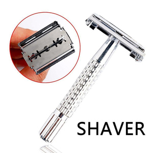 Maquinilla de afeitar de seguridad ajustable clásica para hombres para afeitado y depilación suave incluye cepillo pequeño - Product Image 6