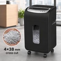 Trituradora de Papel de Alimentación Automática de 30L, Corte Cruzado P4, Máquina de Alta Resistencia para Destructura de Documentos Industriales y Comerciales, para Oficina en Casa