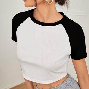 เสื้อยืดเอวลอยคอกลมแขนสั้นสำหรับผู้หญิงเสื้อผ้าลำลองถักเป็นมิตรต่อสิ่งแวดล้อมสำหรับฤดูร้อน - Product Image 4