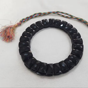 Collier bib en onyx noir naturel tendance de haute qualité avec perle d'eau douce et chaîne en argent, bijoux en onyx facetté - Product Image 3