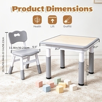 Table d'étude pour enfants réglable en hauteur OEM et 2 chaises, table multi-activités pour la lecture, idéale pour la croissance des enfants, mobilier scolaire