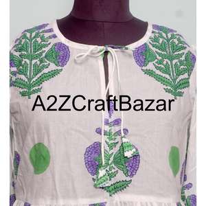 Robe décontractée en coton à col en V de qualité supérieure pour femmes, impression numérique, taille naturelle, occasion de fête, lavable, disponible en gros - Product Image 5