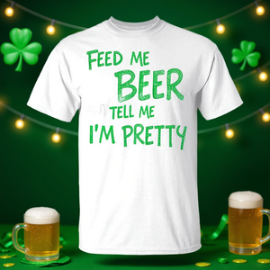 Camiseta Promocional del Día de San Patricio: Comézame a Cerveza, Dime que Soy Bonita - Para Celebraciones Irlandesas - Product Image 3