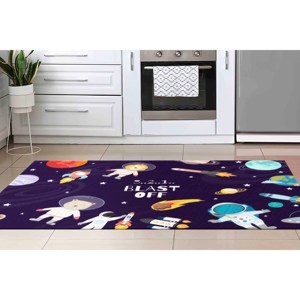 Tapis spatial : Tapis pour chambre d'enfant imprimé en 3D, tapis doux non tissé - Product Image 3