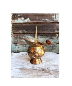 Charming Old Style Country Home Decoration Vintage Finish Brass Coal Bucket for <b>Fireplace</b> Storage Metal Material - Product Image 1