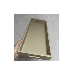 ชุดถาดทำรังไม้เป็นมิตรกับสิ่งแวดล้อมพร้อมผิวหนังเทียมเย็บ2ด้ามถาดเสิร์ฟไม้โรงแรมร้านอาหาร - Product Image 2