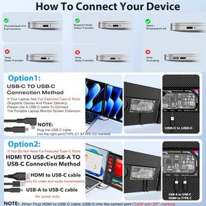 จอคู่แบบบางแล็ปท็อป15.6นิ้ว IPS LCD 1080P FHD 120% GB Type C แบบพกพาได้จอต่อพ่วงจอของ cousumer อิเล็กทรอนิกส์ - Product Image 5