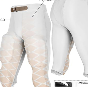 Durable Mens Football Practice Pants Long Fit Shorts with Full <b>Padding</b> <b>for</b> <b>Hip</b> Thigh Knee Protection in Training and Match - Product Image 3