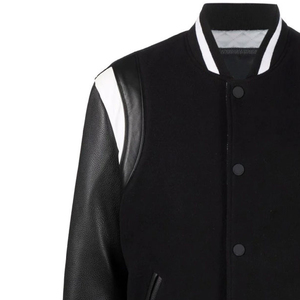 Men's Custom Winter Varsity Jacket 100% Cotton High Quality OEM Design Stand Collar Front Logo - Product Image 6