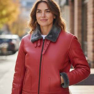 Chaqueta de Cuero Vacuno de Alta Calidad para Hombre, Estilo Vintage de Invierno, Forro de Piel Sintética, Impermeable, Ecológica, con Cierre de Cremallera - Product Image 1