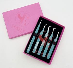 Profesional 100% Satisfacción del cliente Pinzas verdes 90 grados Sier Tip Acero inoxidable Durable Pestañas de alta calidad - Product Image 1