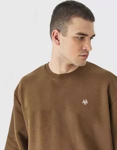 Sweatshirt for Men Brown Color Customized Premium Quality <b>100</b>% <b>Cotton</b> Crew Neck Manufactured by Huzaifa Products - Product Image 3
