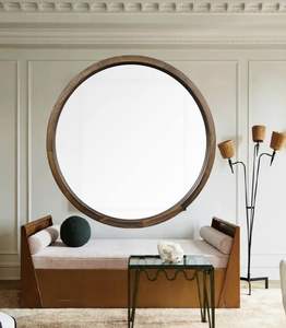 31.5 Inches <b>Bathroom</b> <b>Mirror</b> for Farmhouse Rustic Style Wall Decor-Round Vanity <b>Mirror</b> <b>Wood</b> Border for Hallway Oversized Circle - Product Image 5