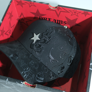 Nón kết bóng chày da lộn tùy chỉnh 5 tấm, vành cong, không in, có thể thêu logo theo yêu cầu - Product Image 4