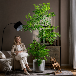 Plante artificielle Nandina, buisson de <span class=keywords><strong>bambou</strong></span> céleste artificiel réaliste à plusieurs tiges, pour aménagement paysager intérieur et extérieur, vente en gros - Product Image 1