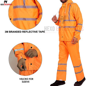 Veste de pluie haute visibilité orange à la mode Manteaux de pluie de nouveau style fabriqués sur mesure pour les voyages et la randonnée - Product Image 3