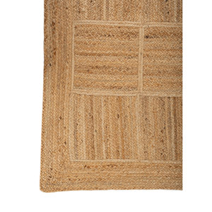Tapis en jute et chanvre tissés à plat, patchwork beige et marron, Nomadic Threads, pour usage domestique - PDJT-115 - Product Image 4