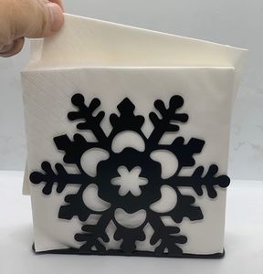 Porte-serviettes en métal vintage en fer finition noire pour la décoration de table à manger à la maison Porte-serviettes faits à la main - Product Image 3