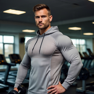 Men See Through Hoodie Tops Mesh Hoodie Men's Bodybuilding Workout <b>Jogging</b> Sheer Mesh Hoodie Mens - Product Image 6