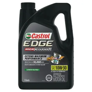 Castrol EDGE High Mileage 10W-30 Advanced Full Synthetic Motor Oil, 5 Quarts