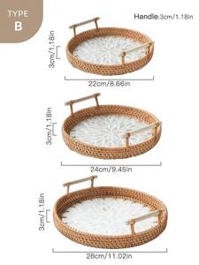 Vente en gros Panier en rotin tissé à la main écologique Décoration de maison élégante Service et stockage avec accents de nacre du Vietnam - Product Image 5