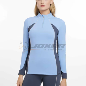 Couches de base d'équitation pour femmes vêtements d'équitation d'hiver avec chaleur isolante Col haut coupe ajustée couches de base silhouette - Product Image 1