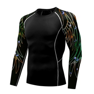2026 MMA Rash Guard T-shirt Men Kickboxing Long Sleeves <b>Surf</b> Shirts Digital <b>Print</b> Sport Compression 100% Polyester Quick Dry - Product Image 6