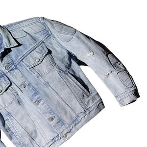 Veste en jean épaisse, style vintage automne-hiver, délavée, avec boutons décoratifs, écologique, respirante, couleur et design personnalisables - Product Image 4