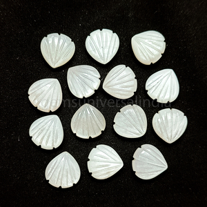 White Moonstone Carved <b>Shell</b> <b>Beads</b> Natural Moonstone <b>Shell</b> Shape Gemstone <b>Shell</b> <b>Beads</b> Hand Carved <b>Beads</b> for Jewelry Making - Product Image 5