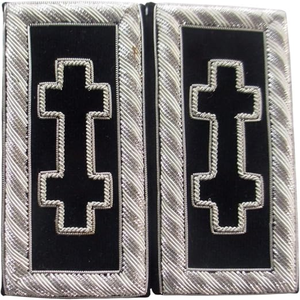 Bajo MOQ 100% Lana Hombreras de alta calidad Lingotes bordados a mano Insignias y parches de oro y plata - Product Image 5