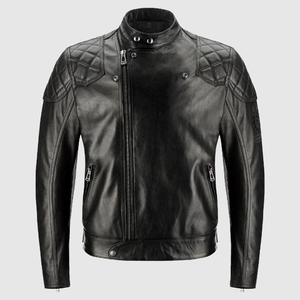 Leather <b>Jacket</b> Oem Brown Lambskin Leather Biker <b>Jacket</b> for Men Genuine Mens Leather Motorcycle <b>Jacket</b> - Product Image 5