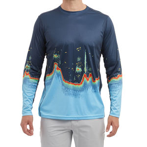 Maillot de pêche tricoté solide à manches longues pour hommes sur mesure 2025 nouvelle mode impression numérique écologique Anti-boulochage toutes les tailles - Product Image 1