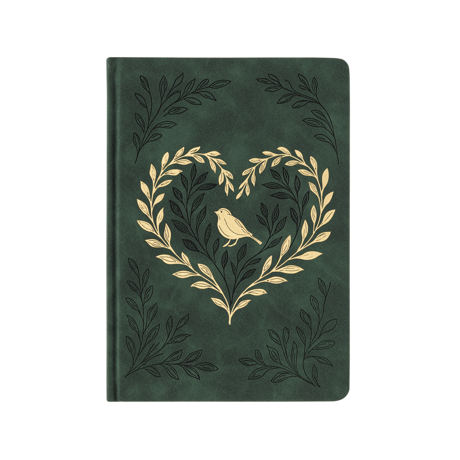 Estampado verde-oro y deboss