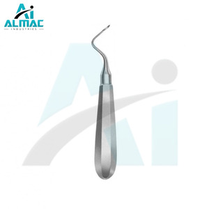 Elevador Dental Manual de Acero Inoxidable de Alta Calidad ALMAC con Dientes Curvos y Empuñadura Acolchada de Lujo, Duradero, con Certificación CE - Product Image 1