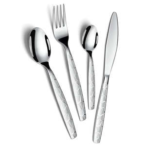 Lot de 5 couverts de luxe en acier inoxydable argenté avec poignée bleue écologique pour les fêtes de style américain moderne, les mariages - Product Image 4