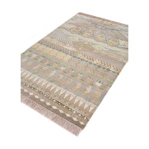 Tapis Manchaha en laine et soie de bambou noués à la main, couleur ivoire, épaisseur 10 mm, motif géométrique abstrait, rectangulaire, pour couloir et maison - Les-2550 - Product Image 2