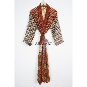 Kimono Elegante Vintage para Festivales, 100% Seda, con Costuras a Mano, Suave y Liso, Estilo para la Vida Diaria, Talla Única para Usar en Verano y Otoño - Product Image 6