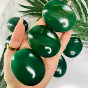 PIERRE DE PALME POLIE EN JADE VERT NATUREL POUR PIERRE DE GUÉRISON DE POCHE REIKI MÉDITATION AVENTURINE PIERRE DE PALME OREILLER - Product Image 3