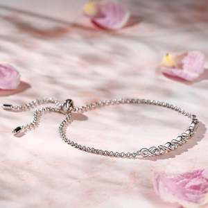 Jeulia <b>Infinity</b> Round Cut Sterling Silver Fashion Tennis <b>Bracelet</b> - Product Image 5