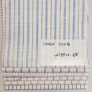 Tela de Camisería a Rayas de Algodón con Acabado Lino de Alta Calidad, 58% Lino, Tejido Liso, Teñido con Hilo, Calidad de Exportación para la Fabricación de Disfraces para Niños - Product Image 1